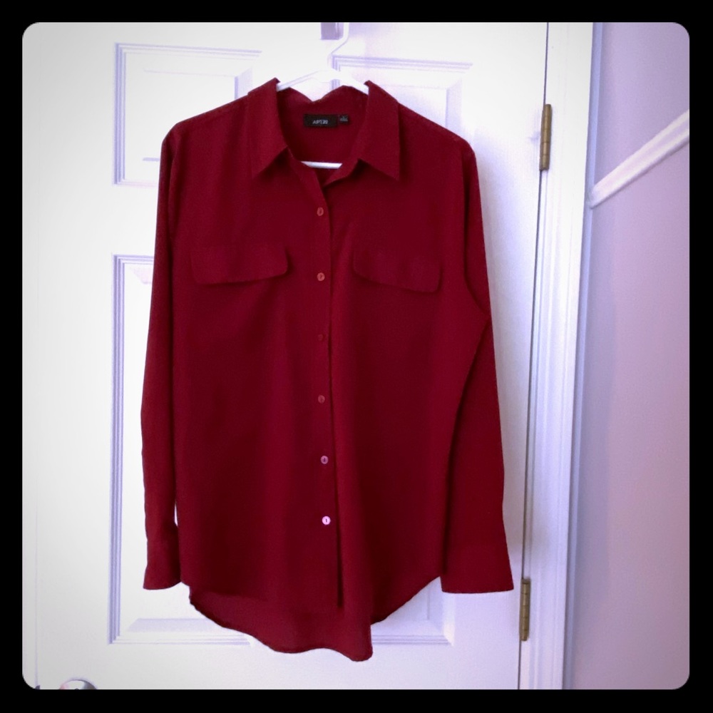 Apt 9 burgundy button down shirt